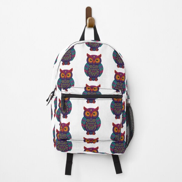 Item preview, Colorful folk-style embroidered owl designed and sold by Ahau Designs.