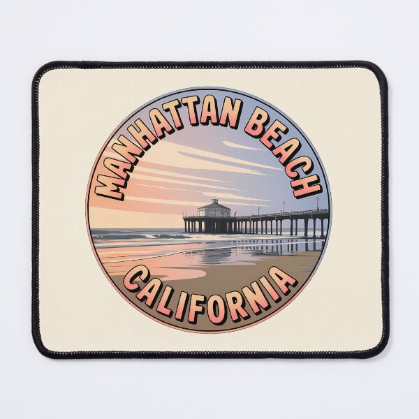 Item preview, Manhattan Beach California Retro Circle Sticker designed and sold by Horizon Tales.