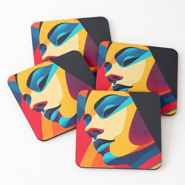Item preview, MINIMAL AND COLORFUL MODERN WOMAN PROFILE designed and sold by infinitearte.