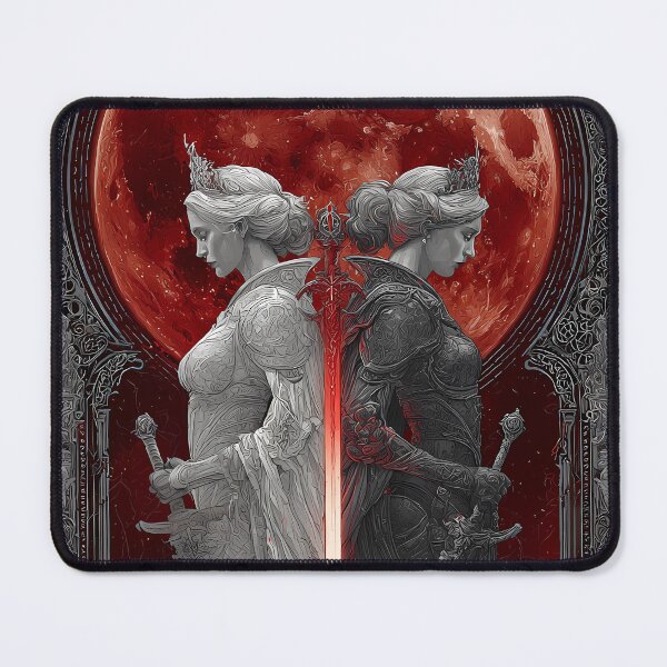 Item preview, Mystical Blood Moon and Twin Warrior Statues – Gothic Aesthetic designed and sold by Whimsy-Grove.