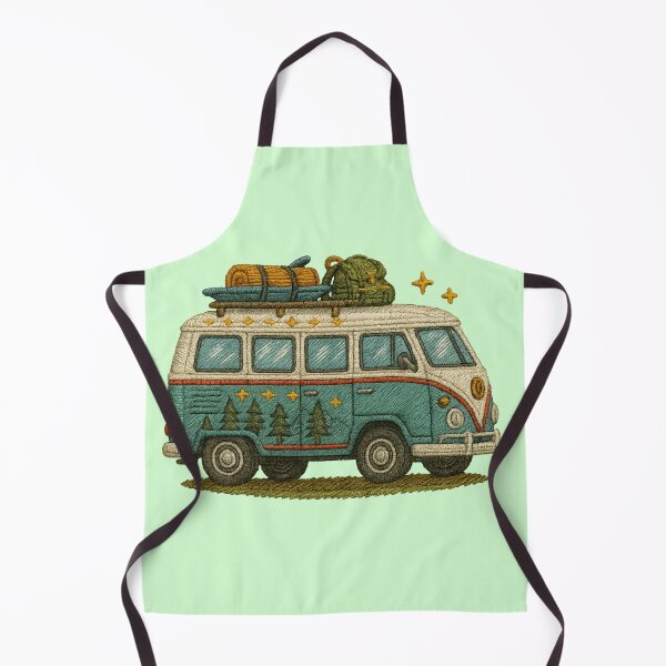 Item preview, Embroidered adventure camper van designed and sold by Ahau Designs.