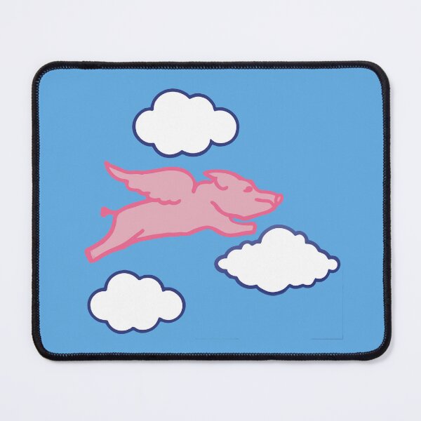 Item preview, When Pigs Fly – Whimsical Pink Winged Pig with Clouds designed and sold by donwillisjrart.