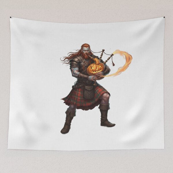 Item preview, Celtic Warrior with Pumpkin Bagpipes designed and sold by CelticSoulShop.