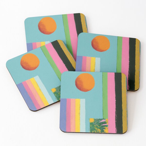 Item preview, Pastel collage with sun & palm tree designed and sold by ArtHouseNiklas.