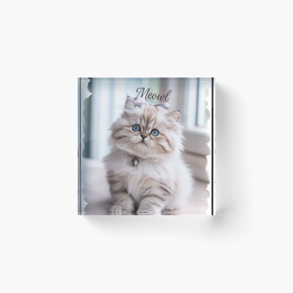 Item preview, Fluffy Blue-Eyed Kitten 'Meow' Photo Design T-Shirt | Cute Cat Lover Gift designed and sold by Tom-Apex-Art.