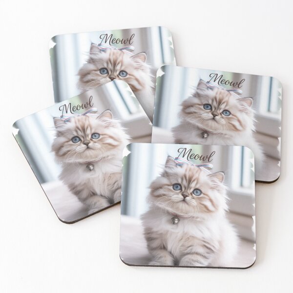 Item preview, Fluffy Blue-Eyed Kitten 'Meow' Photo Design T-Shirt | Cute Cat Lover Gift designed and sold by Tom-Apex-Art.