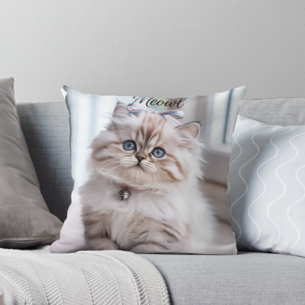 Item preview, Fluffy Blue-Eyed Kitten 'Meow' Photo Design T-Shirt | Cute Cat Lover Gift designed and sold by Tom-Apex-Art.