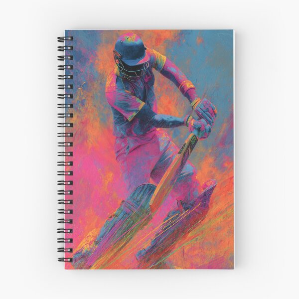Item preview, Abstract depiction of a cricket player batting with vibrant colours Art Inspired By Nature And The Active Outdoors designed and sold by CDC40.