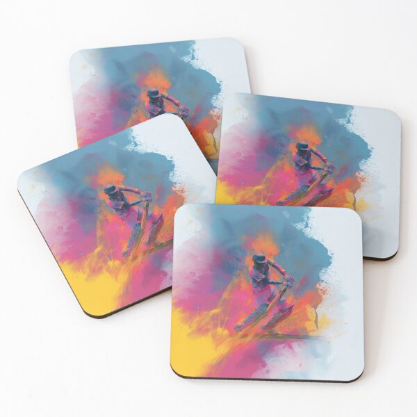 Item preview, Abstract depiction of a cricket player batting with vibrant colours Art Inspired By Nature And The Active Outdoors designed and sold by CDC40.