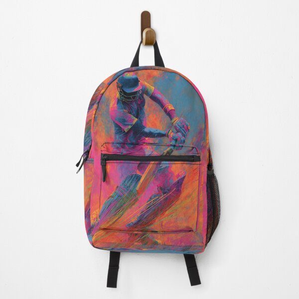 Item preview, Abstract depiction of a cricket player batting with vibrant colours Art Inspired By Nature And The Active Outdoors designed and sold by CDC40.