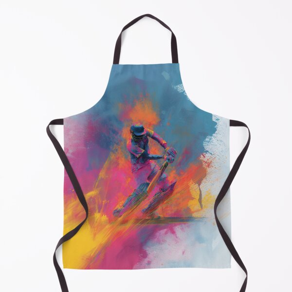 Item preview, Abstract depiction of a cricket player batting with vibrant colours Art Inspired By Nature And The Active Outdoors designed and sold by CDC40.