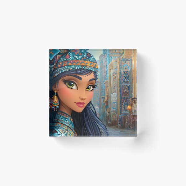 Item preview, Elegant Young Woman in Vibrant Middle Eastern Market designed and sold by Artessie.