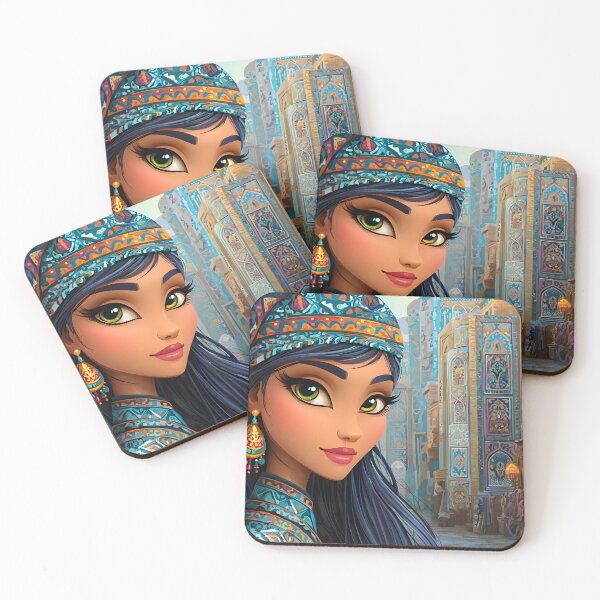 Item preview, Elegant Young Woman in Vibrant Middle Eastern Market designed and sold by Artessie.