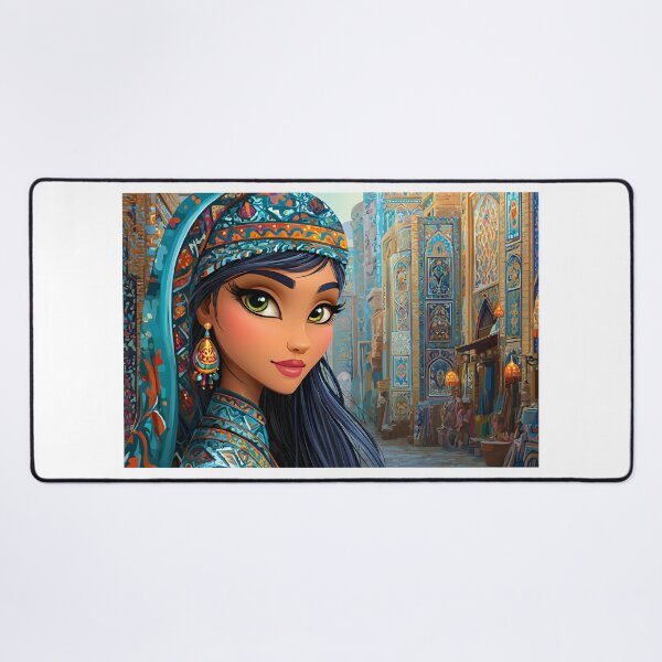 Item preview, Elegant Young Woman in Vibrant Middle Eastern Market designed and sold by Artessie.