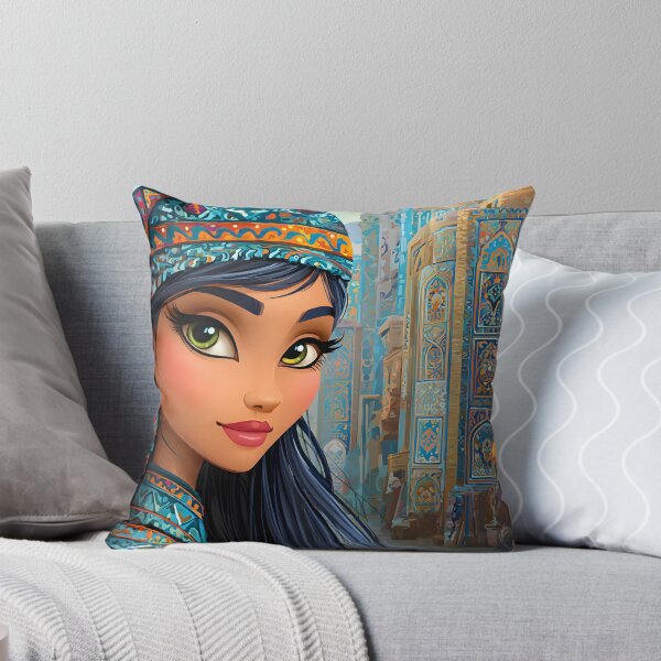 Item preview, Elegant Young Woman in Vibrant Middle Eastern Market designed and sold by Artessie.
