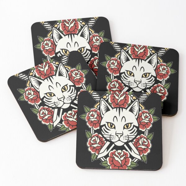 Item preview, Tattoo Flash Cat Old School Ink Inspired Design designed and sold by Neko-Doodle-co.
