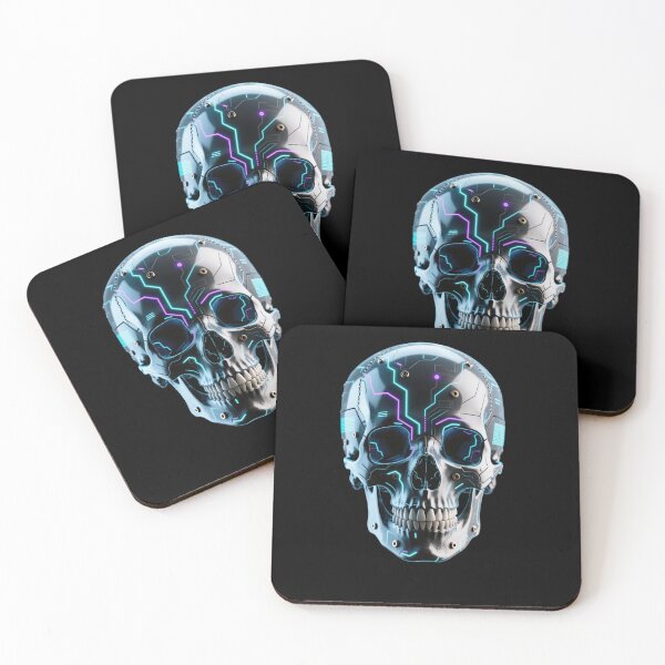 Item preview, Futuristic Techno Skull – Dark Sci-Fi Horror designed and sold by ArtiQreate.