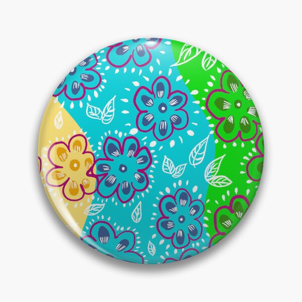 Item preview, Retro Colorful Abstract Flower and leaves Pattern | Cute white leaves and flowers  designed and sold by Swati's Digital Den.