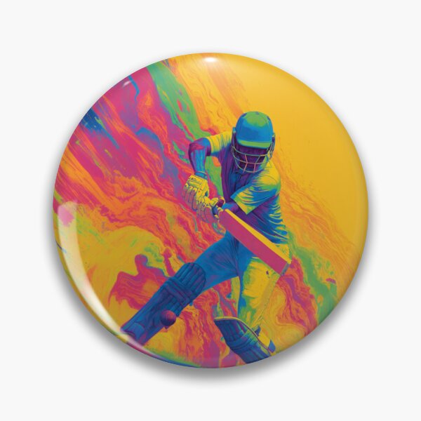 Item preview, Abstract depiction of a cricket player batting with vibrant colours Art Inspired By Nature And The Active Outdoors designed and sold by CDC40.