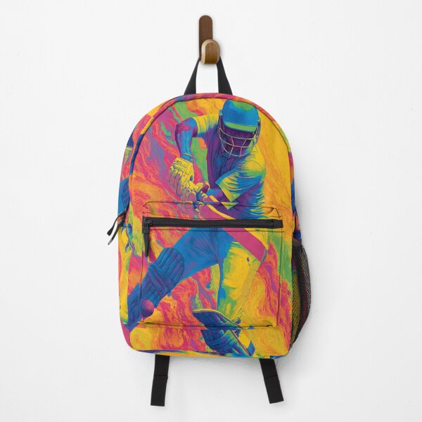 Item preview, Abstract depiction of a cricket player batting with vibrant colours Art Inspired By Nature And The Active Outdoors designed and sold by CDC40.