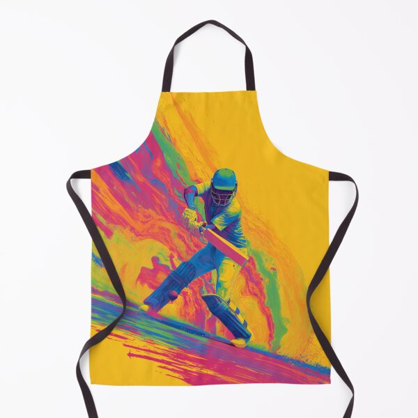 Item preview, Abstract depiction of a cricket player batting with vibrant colours Art Inspired By Nature And The Active Outdoors designed and sold by CDC40.