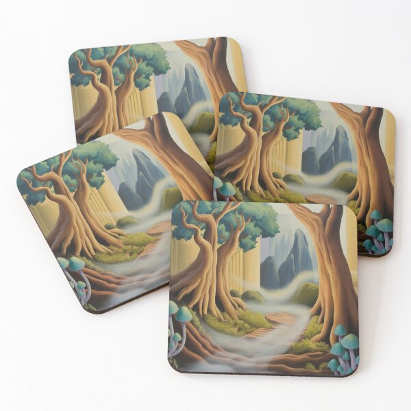 Item preview, Lifestyle Hub: Dark Fantasy Forest Art, Twisted Trees and Glowing Mushrooms designed and sold by M&M Lifestyle Hub.