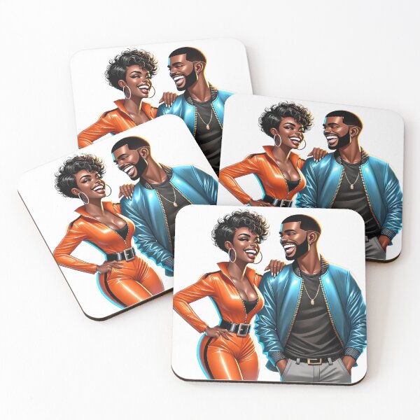 Item preview, Stylish Black Love Couple Illustration designed and sold by Lulunza.