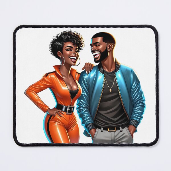 Item preview, Stylish Black Love Couple Illustration designed and sold by Lulunza.