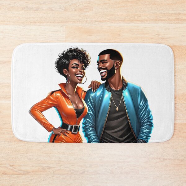 Item preview, Stylish Black Love Couple Illustration designed and sold by Lulunza.