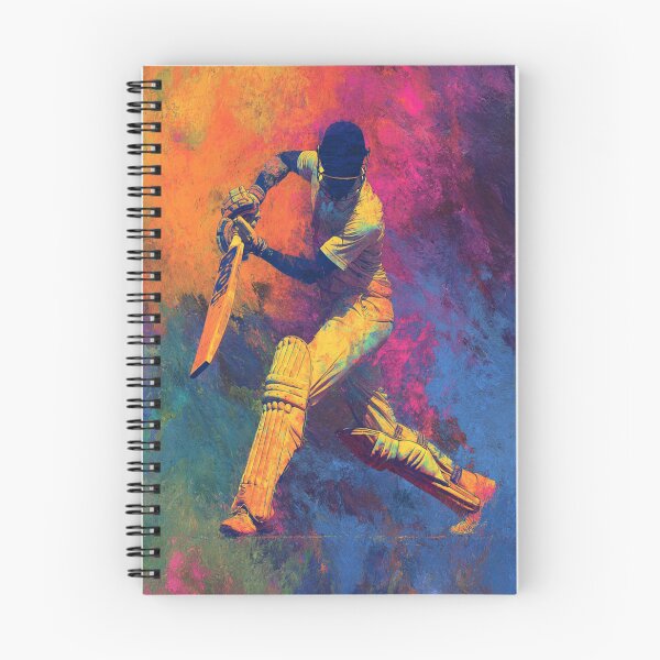 Item preview, Abstract depiction of a cricket player batting with vibrant colours Art Inspired By Nature And The Active Outdoors designed and sold by CDC40.