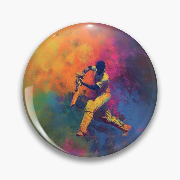 Item preview, Abstract depiction of a cricket player batting with vibrant colours Art Inspired By Nature And The Active Outdoors designed and sold by CDC40.