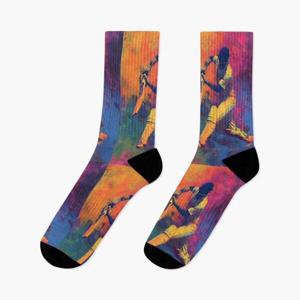 Item preview, Abstract depiction of a cricket player batting with vibrant colours Art Inspired By Nature And The Active Outdoors designed and sold by CDC40.