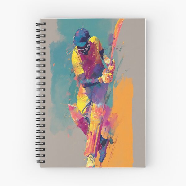 Item preview, Abstract depiction of a cricket player batting with vibrant colours Art Inspired By Nature And The Active Outdoors designed and sold by CDC40.