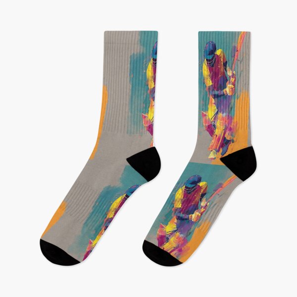 Item preview, Abstract depiction of a cricket player batting with vibrant colours Art Inspired By Nature And The Active Outdoors designed and sold by CDC40.