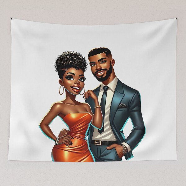 Item preview, Afrocentric Couple Love Artwork designed and sold by Lulunza.