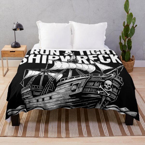 Item preview, I Run a Tight Shipwreck - Monochrome - pirate ship - ahoy designed and sold by pixelated_echoes.
