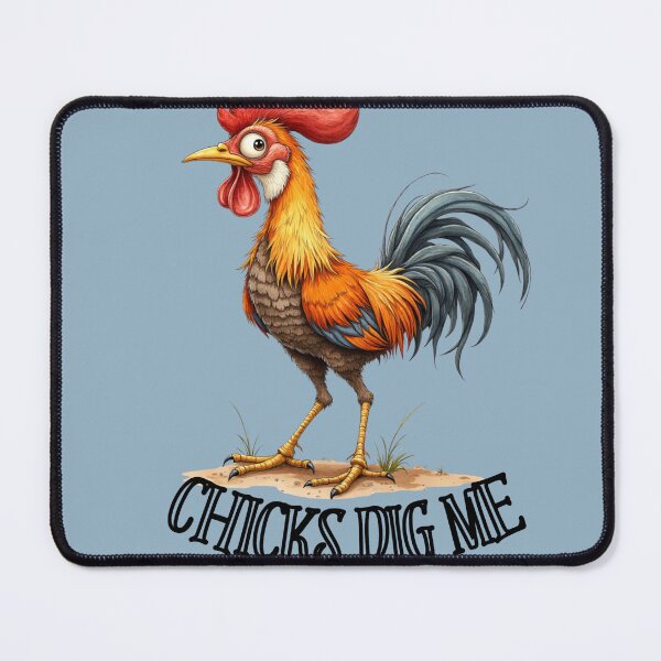 Item preview, Chicks Dig Me Funny Rooster Cartoon Farm Humor designed and sold by rustyroofco.