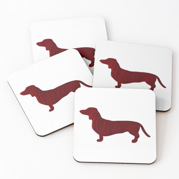 Item preview, Dachshund dog silhouette with red lines designed and sold by DaveDanchuk.