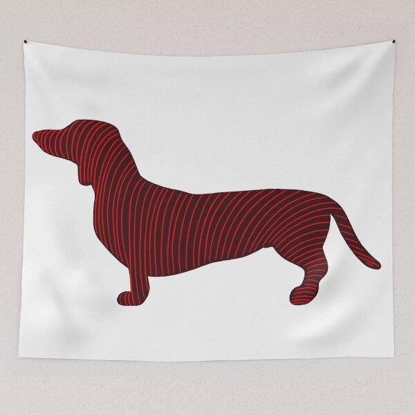 Item preview, Dachshund dog silhouette with red lines designed and sold by DaveDanchuk.