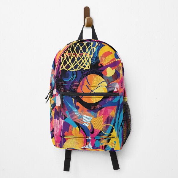 Item preview, Psychedelic twist on a basketball scene with bold colours and abstract shapes Active Outdoors Inspired Art designed and sold by CDC40.