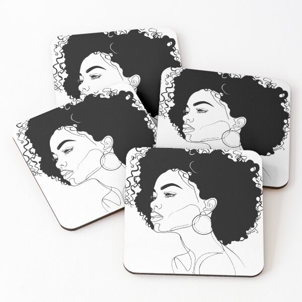 Item preview, Minimalist Line Art Woman Portrait with Curly Hair – Elegant Black & White Illustration designed and sold by TheArtisticPres.