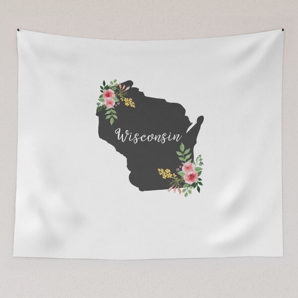 Item preview, Wisconsin US Home State Watercolor Flowers designed and sold by ZamerskiDesigns.