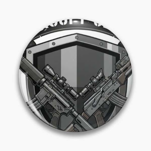 Item preview, Airsoft Club Badge - Black and White Tactical Logo designed and sold by SupraShore.