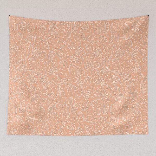 Item preview, cute coffee orange pattern designed and sold by winterpumpkin.