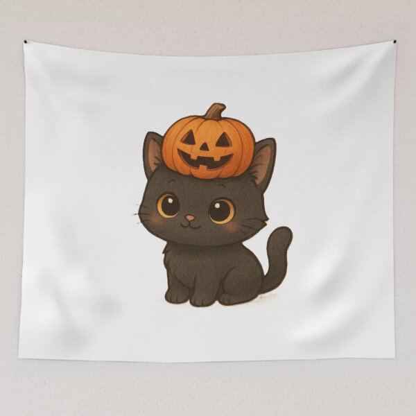 Item preview, Halloween cat designed and sold by Ttalgisubak.