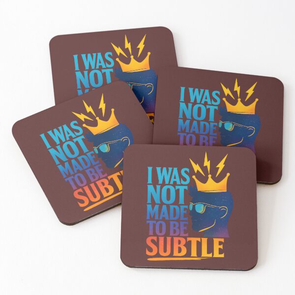 Item preview, “I Was Not Made to Be Subtle” Crowned Male Silhouette Sticker – Fierce Quote for Bold Men & Boys designed and sold by PunchDrop.