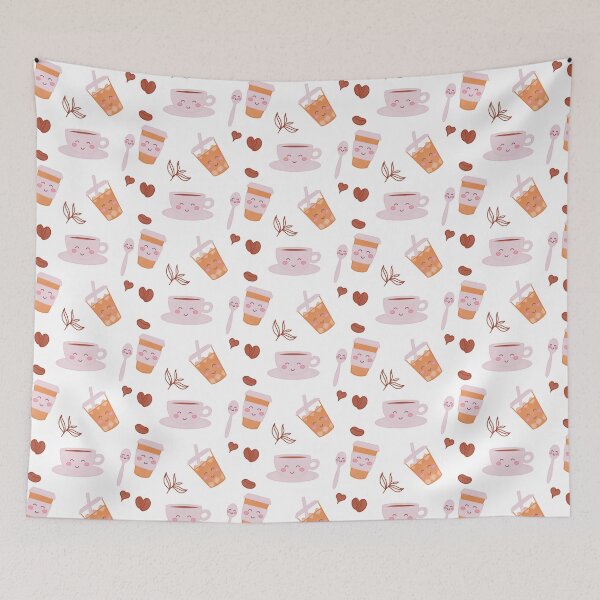 Item preview, Cute smiling coffee cups designed and sold by winterpumpkin.