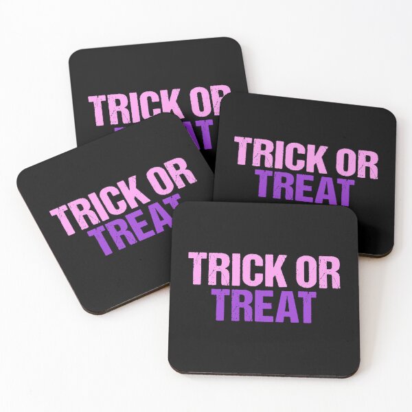 Item preview, Trick or Treat in Pink and Violet Gritty Typography designed and sold by Memes N Lore .