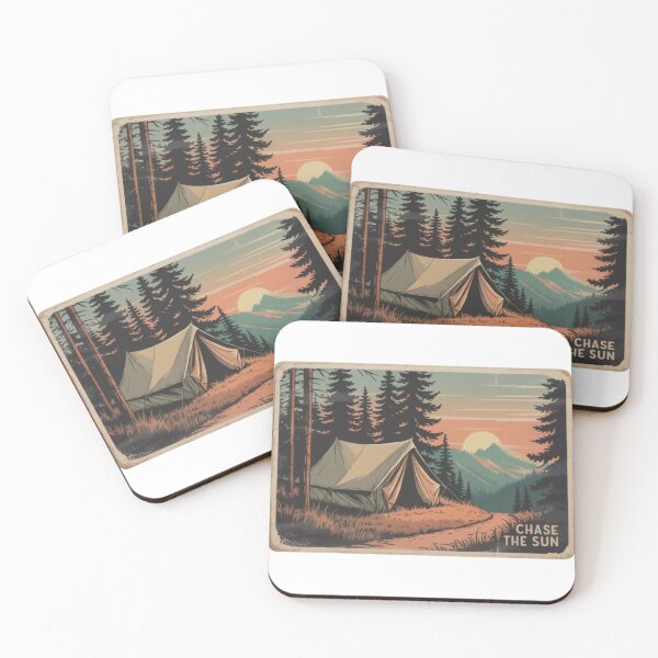Item preview, Chase the Sun – Vintage Camping Adventure Poster designed and sold by DesignNadine.
