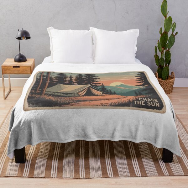 Item preview, Chase the Sun – Vintage Camping Adventure Poster designed and sold by DesignNadine.